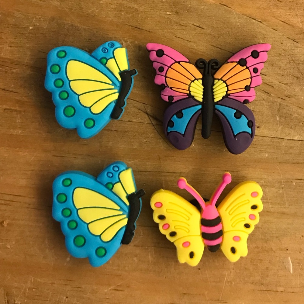 4 Butterfly Crocs Jibbitz Charms